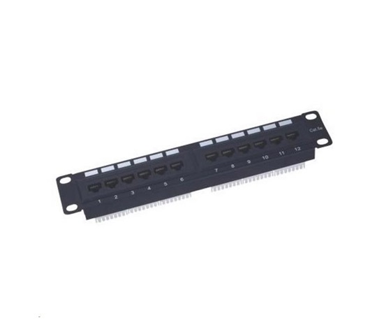 10" Patch panel XtendLan 12portový, UTP, Cat5E, krone, čierny