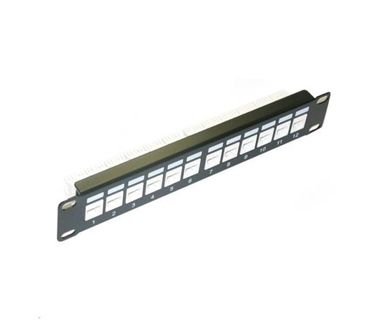 10" Patch panel XtendLan 12portový, UTP, Cat6, krone, čierny