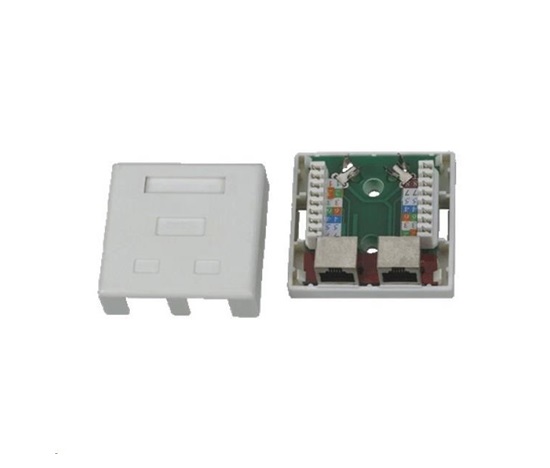 Zásuvka STP 2x RJ45 Cat5E, blok 110, sadrokartón