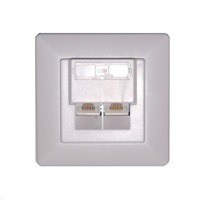 Zásuvka UTP 2x RJ45 Cat5E, dvojitá svorkovnica, zapustená