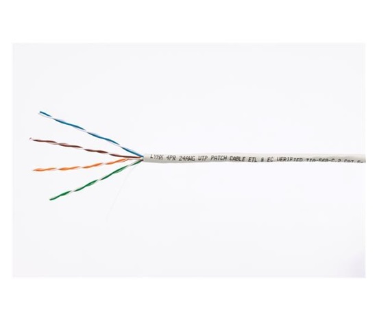 UTP kábel LYNX, Cat5E, licna(lanko), PVC, Dca, sivý, 305m