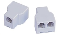Dvojitý konektor RJ11, 1x6p4c/2x6p4c - telefón