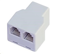 Dvojitý konektor RJ12, 1x6p6c/2x6p6c - telefón