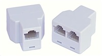 Dvojitý konektor RJ45, 1x8p8c/2x8p8c - telefón