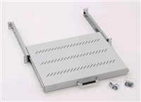 TRITON Výsuvná polica 19", 1U/450 mm, plný výsuv, nosnosť 30 kg, sivá