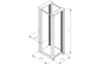 19" montážny rám TRITON 42U, dvojdielny, hĺbka 800 mm