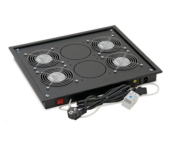 TRITON Ventilačná jednotka horná (spodná), 4 ventilátory-230V/60W, termostat, čierna