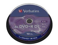 VERBATIM DVD+R(10-pack) Dvojvrstvové/8x/8.5 GB/vreteno