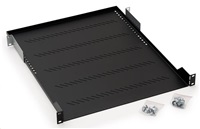 TRITON Regál s perforáciou 19", 1U/750 mm, nosnosť 40 kg, čierny