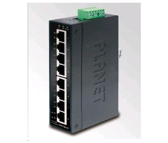 Planetový prepínač ISW-801T, 8x 10/100, DIN, IP30, rozšírený teplotný rozsah -40 ~ 75 st.C