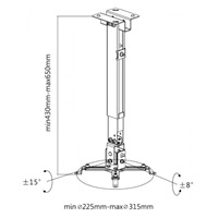 Reflecta TAPA 43-65cm stropní a nástěnný držák dataprojektoru bílý