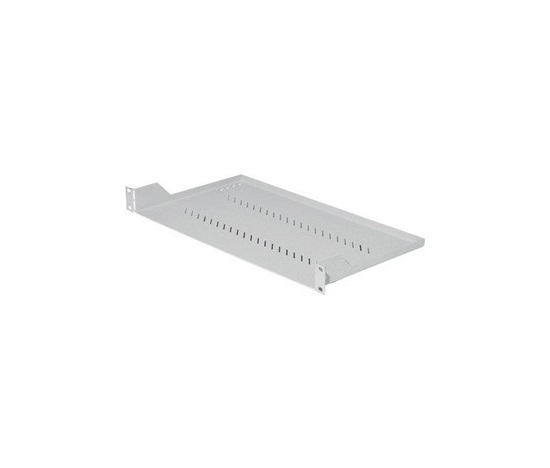 TRITON Regál s perforáciou 19", 1U/250 mm, nosnosť 20 kg, sivý