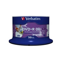 VERBATIM DVD+R(50-pack)DoubleLayer/Spindle/8X/8.5 GB/tlačiteľné/bez identifikátora