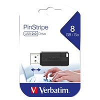 VERBATIM Flash disk 8 GB Store ‘n‘ Go PinStripe, čierny