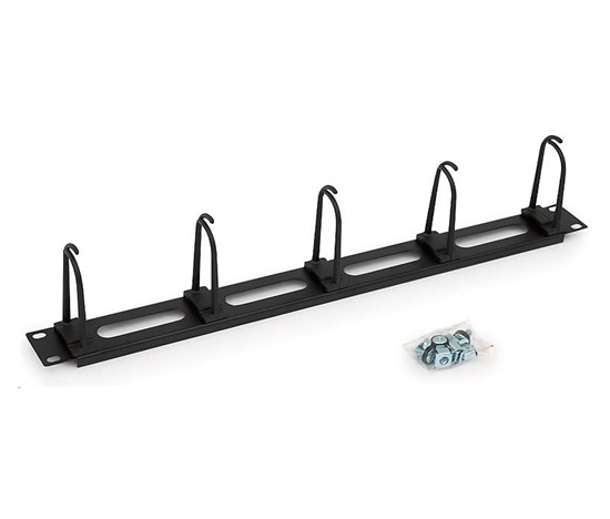 TRITON 19" priechodný panel 1U - 5x plastové držadlo veľké, čierne