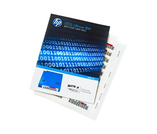 HP LTO-5 Ultrium Bar RW Code Label Pack, Q2011A (100) data labels and (10) cleaning labels