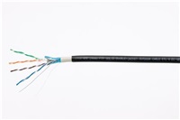 Kábel FTP LYNX Cat5E, drôt, dvojitý vonkajší PE+PVC, čierny, 305 m cievka
