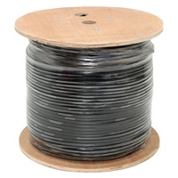 Kábel FTP LYNX Cat5E, drôt, dvojitý vonkajší PE+PVC, čierny, 305 m cievka