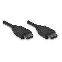 MANHATTAN Vysokorýchlostný kábel HDMI 3D, samec na samca, tienený, čierny, 10 m