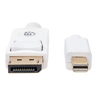 Kábel MANHATTAN Mini DisplayPort Male na DisplayPort Male, 2 m, biely