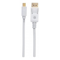 Kábel MANHATTAN Mini DisplayPort Male na DisplayPort Male, 2 m, biely