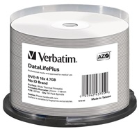 VERBATIM DVD-R(50-balenie)/vreteno/16X/4.7 GB/DataLife Plus Wide Thermal Professional Bez ID značky