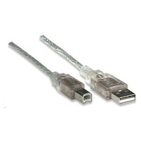 MANHATTAN USB kábel 2.0 Kábel A-B 5 m (strieborný)
