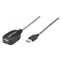 MANHATTAN USB kábel 2.0 A-A aktívne predĺženie 5 m, možnosť reťazenia