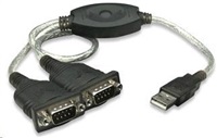 MANHATTAN prevodník z USB na 2x sériový port (USB AM/DB9M(2), RS232)