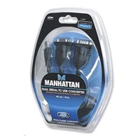 MANHATTAN prevodník z USB na 2x sériový port (USB AM/DB9M(2), RS232)