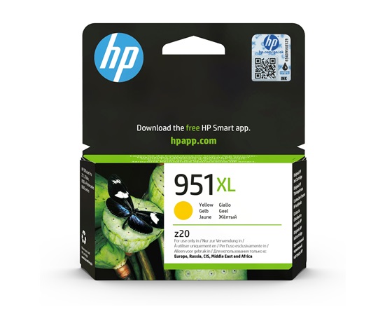 HP 951XL Yellow Ink Cart, 17 ml, CN048AE (1,500 pages)