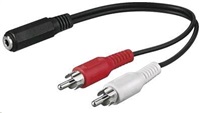 PREMIUMCORD Audio kábel 3,5 mm Jack - 2x Cinch 1,5 m (F/M, stereo)