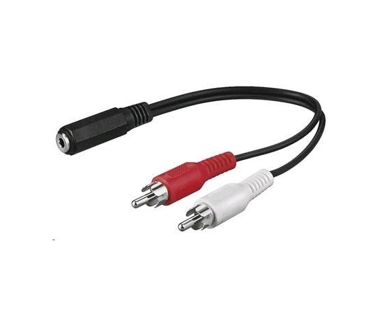 PREMIUMCORD Audio kábel 3,5 mm Jack - 2x Cinch 1,5 m (F/M, stereo)