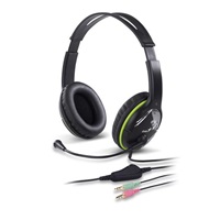 GENIUS sluchátka s mikrofonem HS-400A, černozelená