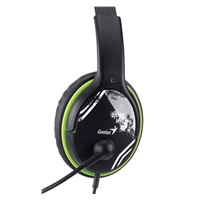 GENIUS sluchátka s mikrofonem HS-400A, černozelená