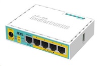MikroTik RouterBOARD hEX PoE Lite, 650MHz CPU, 64MB RAM, 5x LAN, USB, PoE, 1x USB, vrátane. Licencia L4