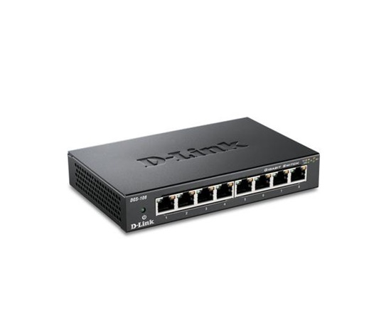 D-Link DGS-108 8-portový gigabitový stolný prepínač s kovovým puzdrom