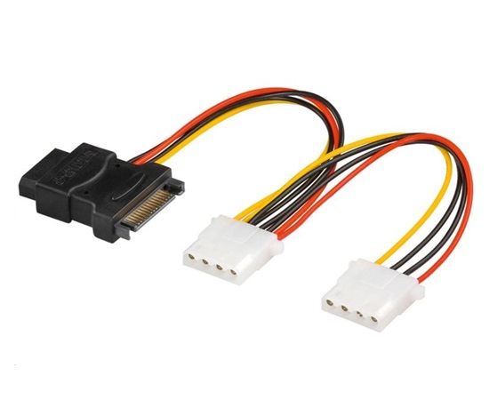 Napájací kábel PREMIUMCORD SATA (Y) redukcia -> 3x Molex 5,25" (16 cm, rozdvojka)