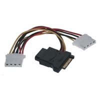 Napájací kábel PREMIUMCORD SATA (Y) redukcia -> 3x Molex 5,25" (16 cm, rozdvojka)