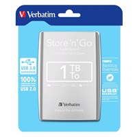 VERBATIM HDD 2.5" 1TB Store ‘n‘ Go USB 3.0 , striebro