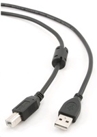 Kábel USB GEMBIRD 2.0 A-B kábel 1,8 m Premium (čierny, feritový, pozlátené kontakty)