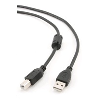 Kábel USB GEMBIRD 2.0 A-B kábel 1,8 m Premium (čierny, feritový, pozlátené kontakty)
