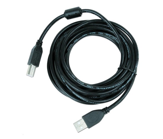 Kábel USB GEMBIRD 2.0 A-B kábel 4,5 m Premium (čierny, feritový, pozlátené kontakty)