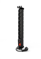 19" rozvodný panel ACAR 8x230V, vypínač, indikátor napětí, přepěťová ochrana, kabel 3m