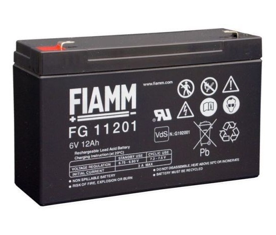 Batéria - Fiamm FG11201 (6V/12,0Ah - Faston 187), životnosť 5 rokov