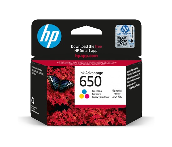 HP 650 Tri-color Ink Cart, 5 ml, CZ102AE (200 pages)