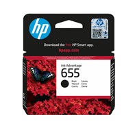 HP 655 Black Ink Cart, 14 ml, CZ109AE (550 pages)