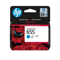 HP 655 Cyan Ink Cart, CZ110AE (600 pages)