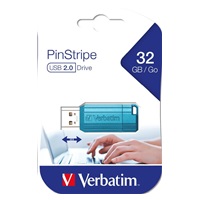 VERBATIM 32GB Store ‘n‘ Go PinStripe Flash disk, karibská modrá