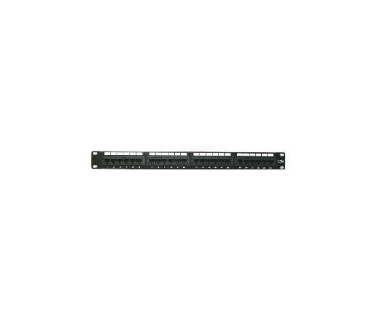 19" Patch panel XtendLan 24portový, UTP, Cat5E, dvojitá svorkovnica, čierny